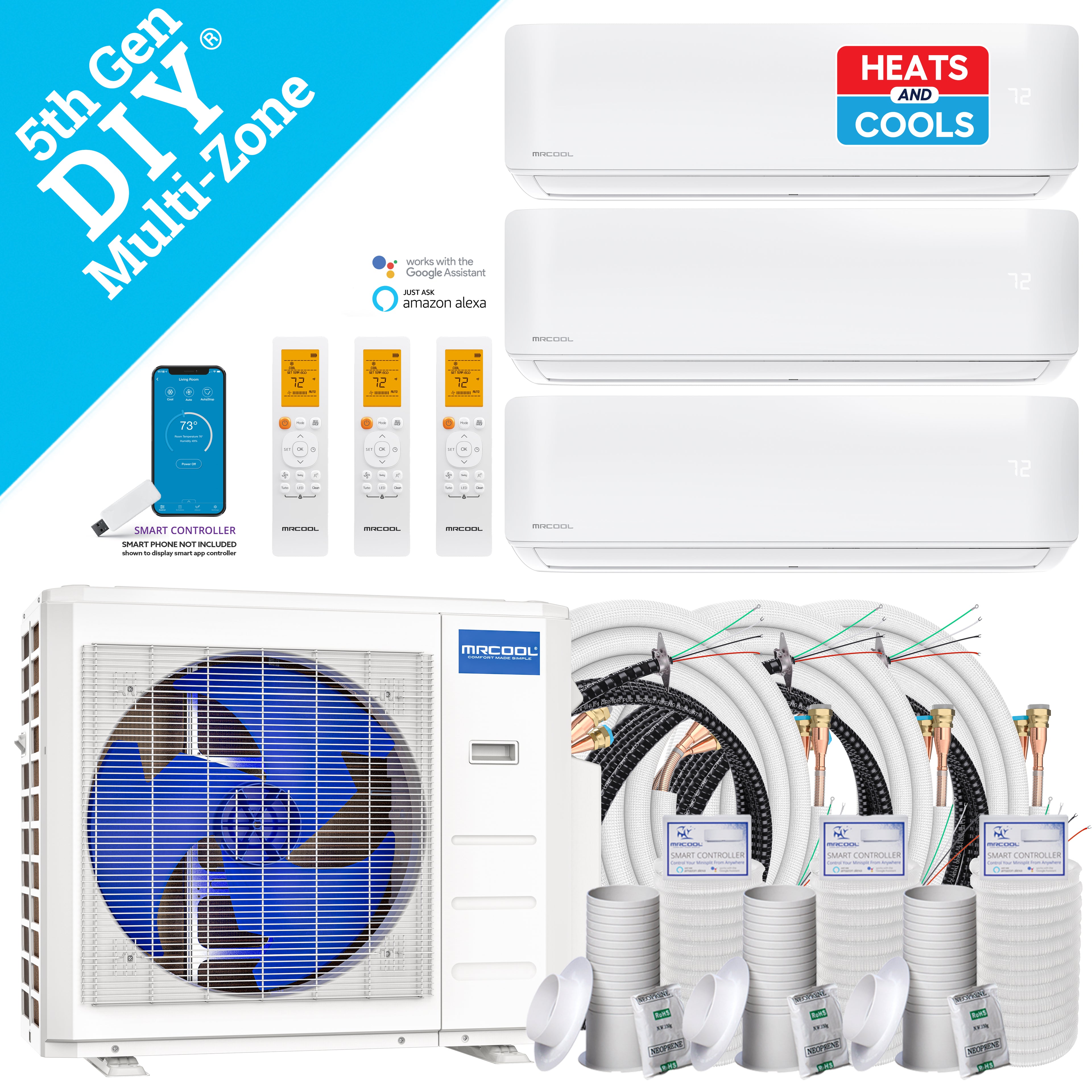 MRCOOL DIY 18K BTU 5th Generation 3-Zone Multi-Zone Condenser (230V)