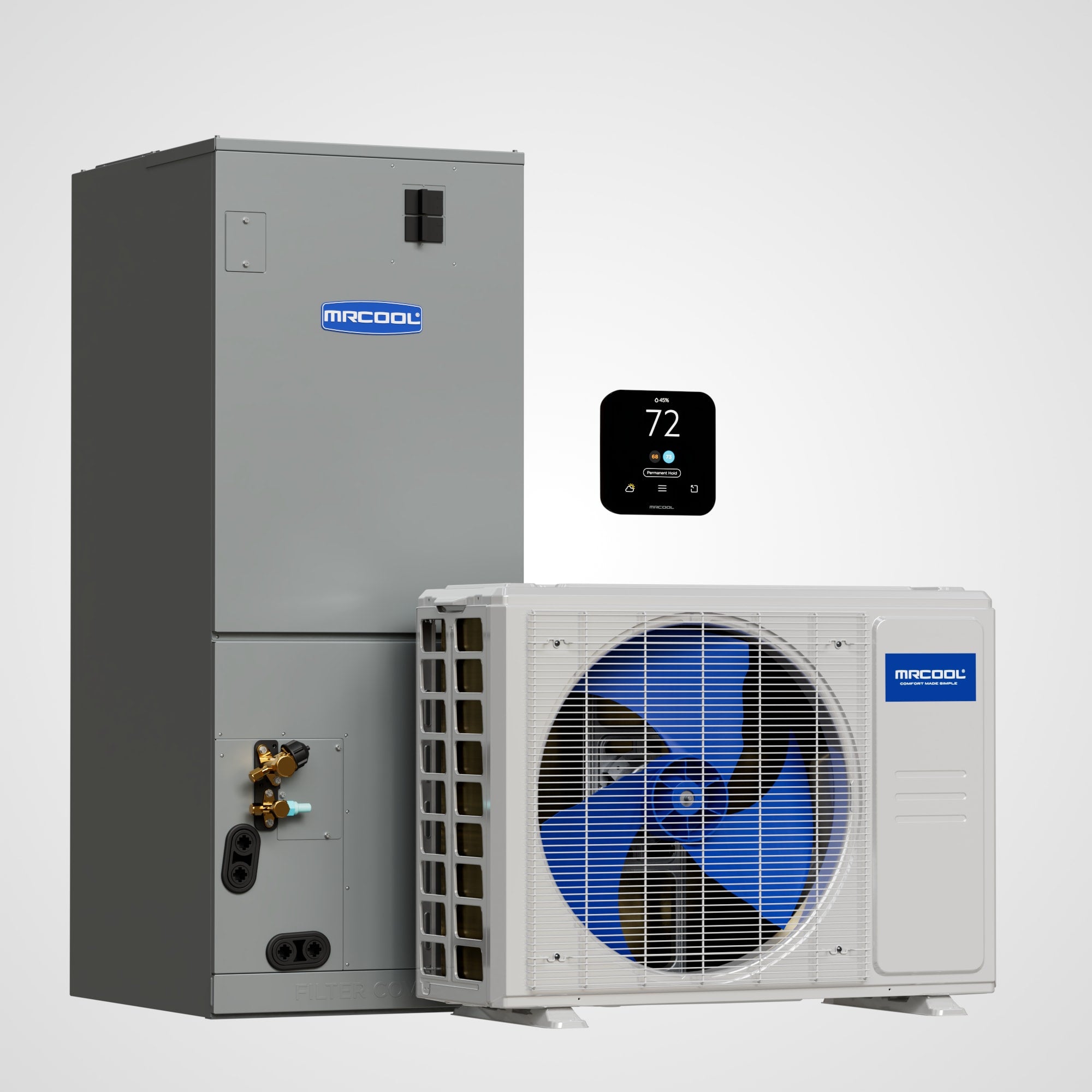 Shop the MRCOOL Hyper Heat 36K BTU Central Ducted Heat Pump System with VersaPro air handler. Efficient whole-home heating and cooling.